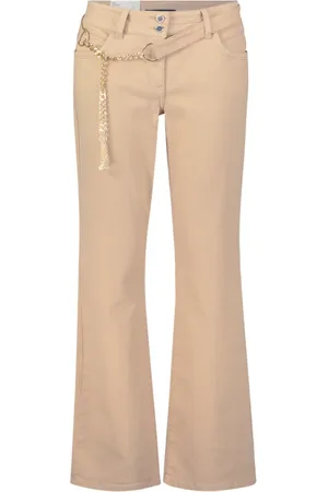 Betty Barclay Spodnie, Kobieta, Beżowy, 4XL, Jeansyy Flared Cut z Paskiem