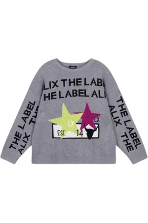 Alix the label Bluzy, Kobieta, Szary, S, Stylowy Pullover na każdą okazję