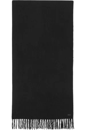 Saint Laurent Akcesoria, Kobieta, Czarny, ONE SIZE, Czarny szal z frędzlami