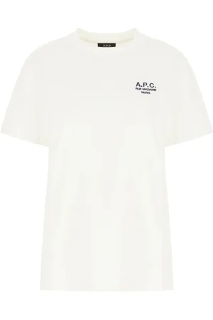 A.P.C. Koszulki, Mężczyzna, Biały, S, Koszulka z haftowanym logo - Biały