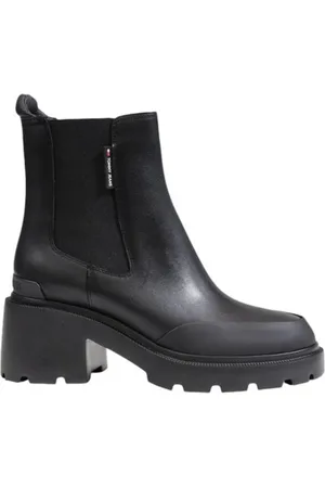 Tommy Hilfiger Buty, Kobieta, Czarny, 38 EU, Czarny skórzany botek damski kolekcja