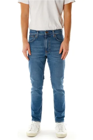 Nudie Jeans Jeansy, Mężczyzna, Niebieski, W31 L34, Denim, Slim Tapered Fit Denim Jeansy