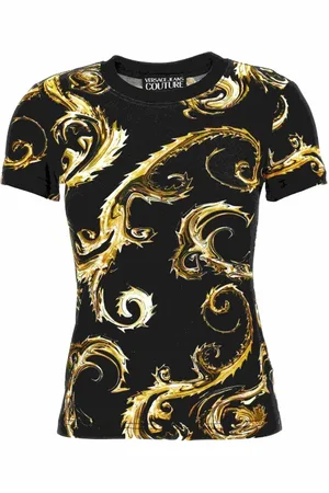 VERSACE Koszulki, Kobieta, Czarny, 2XS, T-shirty i Polosy