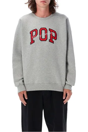 Pop Trading Company Bluzy, Mężczyzna, Szary, S, Szary Sweter Crewneck Aw 24