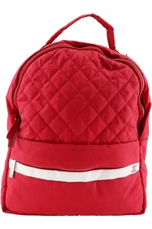 CHANEL Pre-owned, Kobieta, Czerwony, ONE SIZE, Nylon, Pre-owned Canvas backpacks