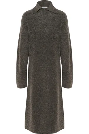 Karen by Simonsen Sukienki, Kobieta, Szary, S, Nylon, Czekoladowy Melanż Sweter Sukienka