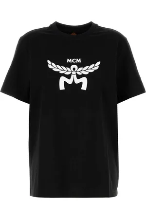 MCM Koszulki, Kobieta, Czarny, M, Klasyczny Czarny T-shirt z Bawełny