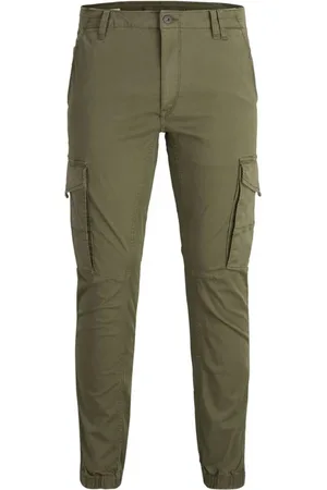 JACK & JONES Spodnie, Mężczyzna, Zielony, W27 L32, Zielone wąskie spodnie z bawełną