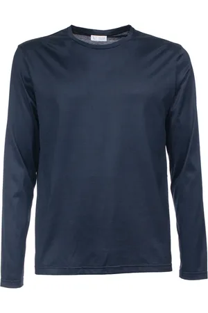 Xacus Koszulki, Mężczyzna, Niebieski, L, Bawełna, Długi rękaw bawełniany T-shirt z dżerseju