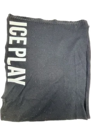 Ice Play Akcesoria, Kobieta, Czarny, ONE SIZE, Czarny Szalik, Mieszanka Akrylu i Wełny