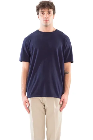 MC2 SAINT BARTH Koszulki, Mężczyzna, Niebieski, M, Cashmere Tee in 61