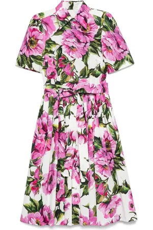 Dolce & Gabbana Sukienki, Kobieta, Wielobarwność, XS, Ultra Różowa Sukienka z guzikami