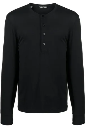 Tom Ford Koszulki, Mężczyzna, Czarny, L, Bawełna, Czarny bawełniany sweter z okrągłym dekoltem