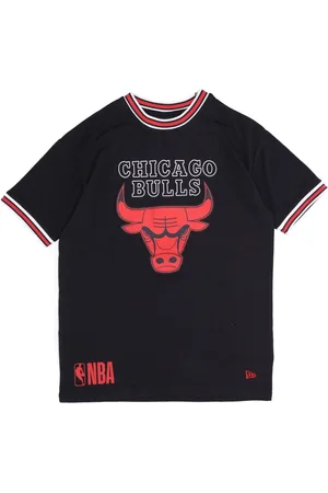 New Era Koszulki, Mężczyzna, Czarny, S, Chicago Bulls Logo Mesh Tee