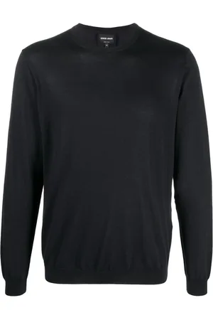 Giorgio Armani Swetry, Mężczyzna, Niebieski, 4XL, Elegancki Niebieski Sweter Męski