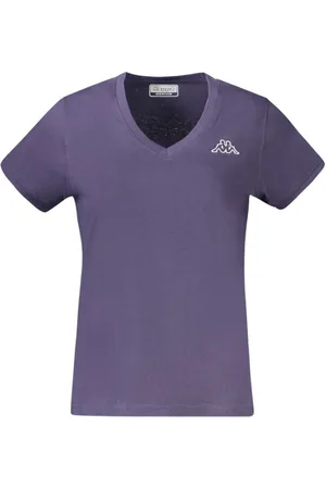 Kappa Koszulki, Kobieta, Niebieski, S, Niebieskie Bawełniane Topy T-Shirt