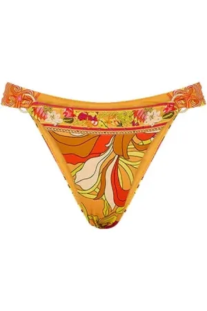 Camilla Stroje kąpielowe, Kobieta, Wielobarwność, XS, Retro Kwiatowe Majtki Bikini