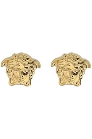 VERSACE Akcesoria, Kobieta, Żółty, ONE SIZE, Kolczyki Meduza Zapięcie Motylkowe Złoty Wisiorek