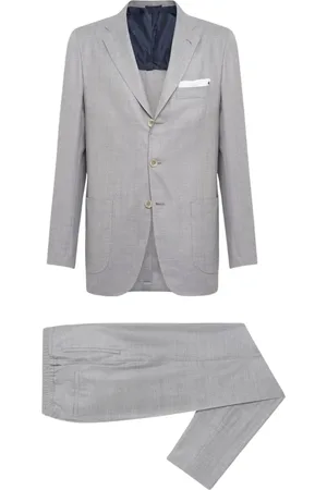 Kiton Garnitury, Mężczyzna, Szary, 2XL, Kaszmir, Szary garnitur z kaszmiru
