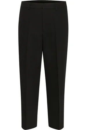 Kaffe Spodnie, Kobieta, Czarny, 3XL, Spodnie z Zameczkiem Cropped Czarny Głęboki