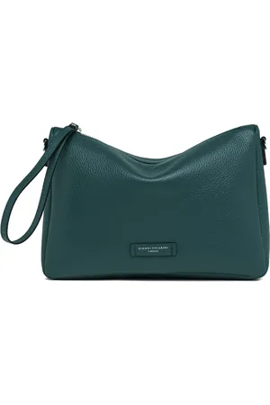 Gianni chiarini Torebki, Kobieta, Zielony, ONE SIZE, Zielona Torba Skórzana Nora Pouch