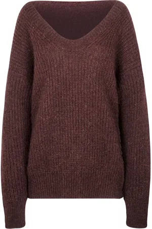 Jucca Swetry, Kobieta, Fioletowy, M, Sweter z alpaki i moheru z dekoltem w serek