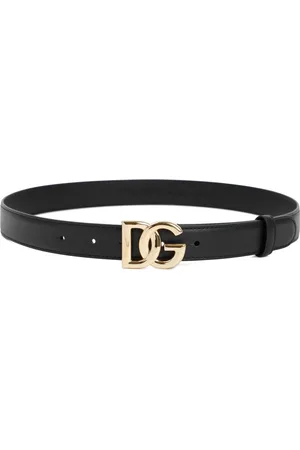 Dolce & Gabbana Akcesoria, Kobieta, Czarny, 80 CM, Czarny Skórzany Pasek z Logo