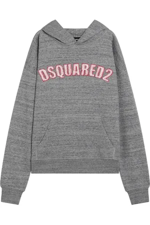 Dsquared2 Bluzy, Mężczyzna, Szary, XL, Bawełna, Bluza z kapturem