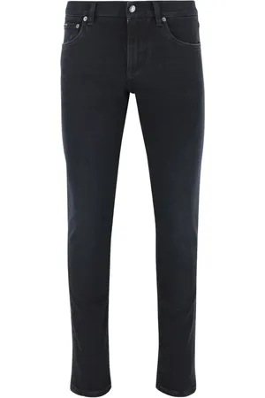 Dolce & Gabbana Jeansy, Mężczyzna, Czarny, S, Bawełna, Czarne Skinny Jeansyy z Logo z Elastanem