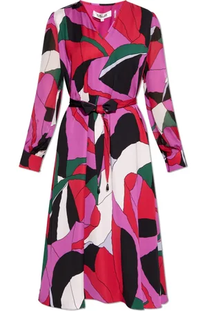 Diane von Furstenberg Sukienki, Kobieta, Wielobarwność, S, Len, Sukienka `Abel`