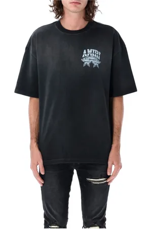 AMIRI Koszulki, Mężczyzna, Czarny, 2XL, Czarna Koszulka Graficzna Ss 25