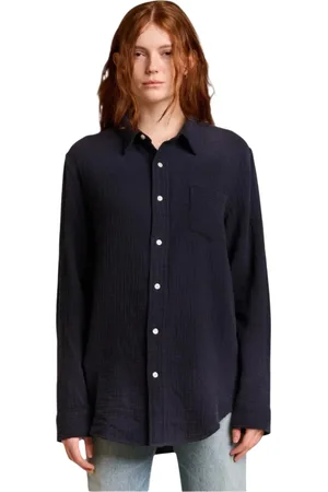 Denimist Bluzki, Kobieta, Niebieski, S, Denim, Navy Gauze Boyfriend Shirt