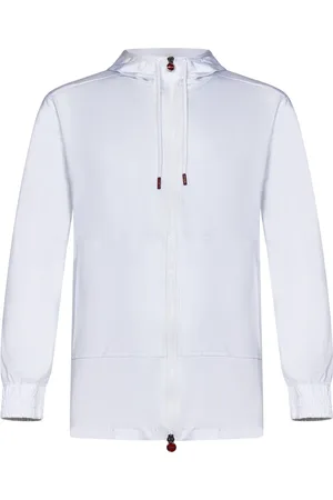 Kiton Bluzy, Mężczyzna, Biały, M, Bawełna, Biała bluza z kapturem na zamek