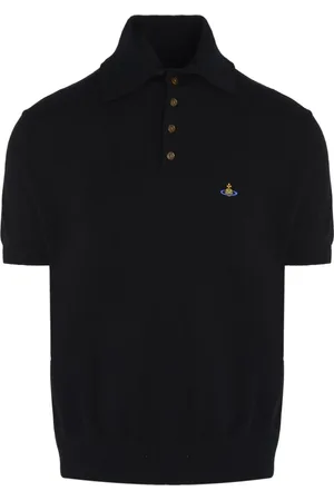 Vivienne Westwood Koszulki, Mężczyzna, Czarny, M, Czarna Sweterkowa Polo