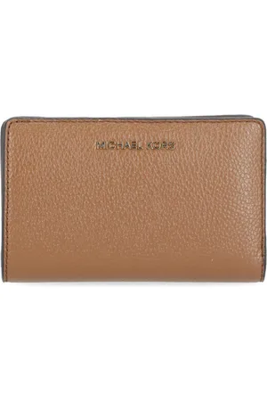 Michael Kors Akcesoria, Kobieta, brązowy, ONE SIZE, Brązowa Skórzana Portmonetka Damska z Monetą
