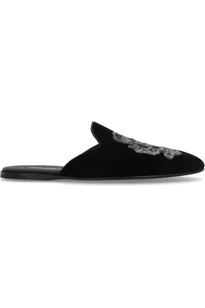 Dolce & Gabbana Buty, Mężczyzna, Czarny, 41 EU, Klapki z logo