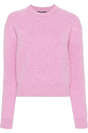 Balenciaga Swetry, Kobieta, Różowy, S, Len, Różowy Sweter z Logo
