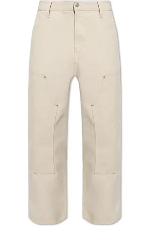 Carhartt Spodnie, Mężczyzna, Beżowy, S, Bawełna, Spodnie z Logo