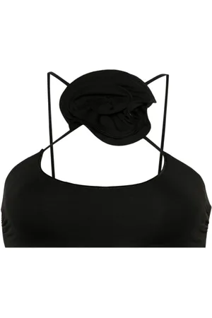 LA REVECHE Stroje kąpielowe, Kobieta, Czarny, M, Czarny Top Bikini w Stylu Petry