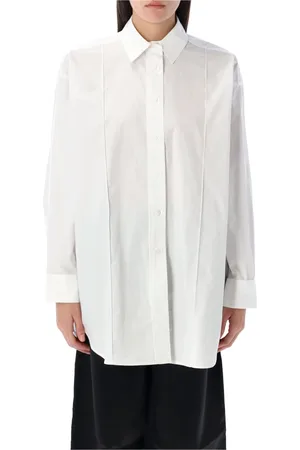 REMAIN Birger Christensen Bluzki, Kobieta, Biały, S, Biała Oversize Pintuck Koszula
