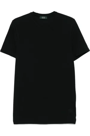 ZANONE Koszulki, Mężczyzna, Czarny, L, Czarne T-shirty i Polosy