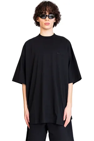 Vetements Koszulki, Mężczyzna, Czarny, S, Czarna Koszulka Oversize z Haftem Logo
