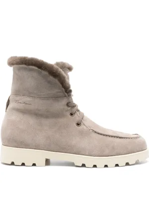 santoni Buty, Kobieta, Beżowy, 39 EU, Len, Półbuty trekkingowe z ociepleniem w kolorze taupe szarym