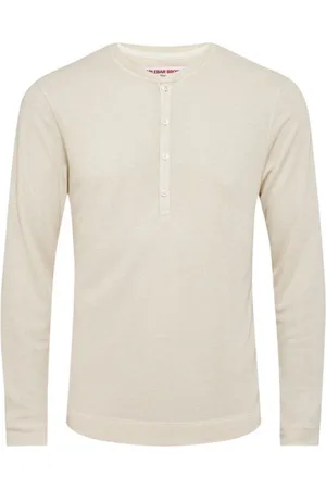 Orlebar Brown Koszulki, Mężczyzna, Biały, XL, Kaszmir, Kaszmirowy Longsleeve Matchstick