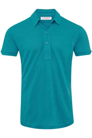 Orlebar Brown Koszulki, Mężczyzna, Niebieski, XL, Len, Granatowy Polo z Lnu Veranda