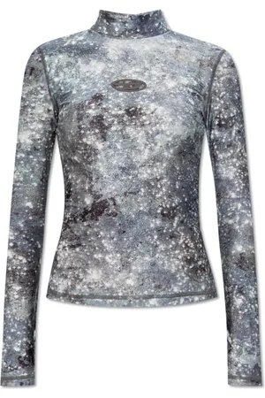 Diesel Koszulki, Kobieta, Szary, XS, Top T-Akara