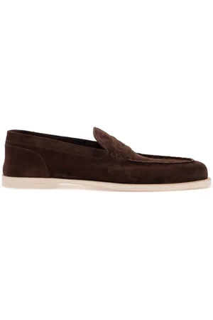 JOHN LOBB Buty, Mężczyzna, brązowy, 45 EU, Zamsz, Ciemne Zamszowe Buty Casual z Zapięciem na rzep