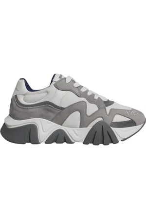 VERSACE Buty, Mężczyzna, Szary, 44 EU, Szare Grube Niskie Sneakersy