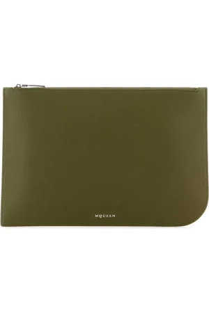 Alexander McQueen Torebki, Mężczyzna, Zielony, ONE SIZE, Zielona skórzana Sling Pouch