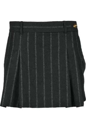 VERSACE Spódnice, Kobieta, Szary, S, Stylowa Spódnica z Wełną i Bawełną